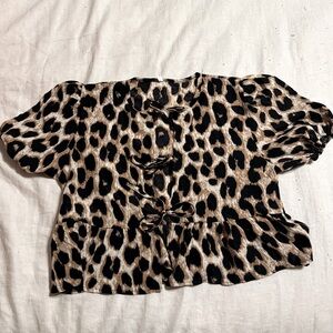 Leopard Print - Front tie shirt